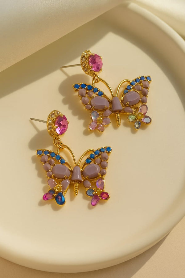 Purple dreamland butterfly earrings