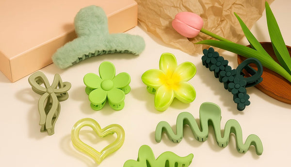 Hair accessories combo - shades of green