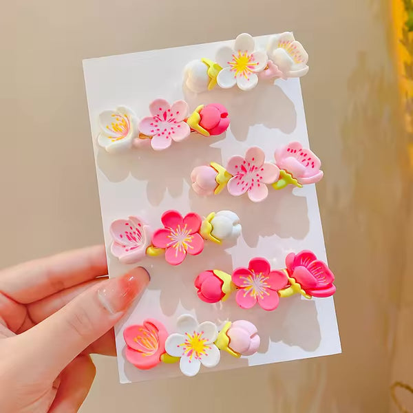 Pink peach blossom hair pin (1 pc)
