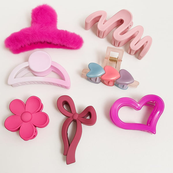 Hair accessories combo - shades of pink