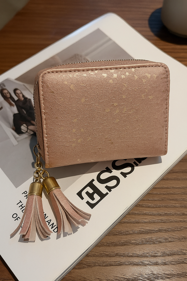 Double zip glitter wallet