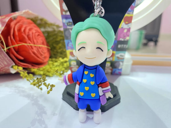 BTS Cute Rm Silicone 3D Keychain with Metal Hook Keyring