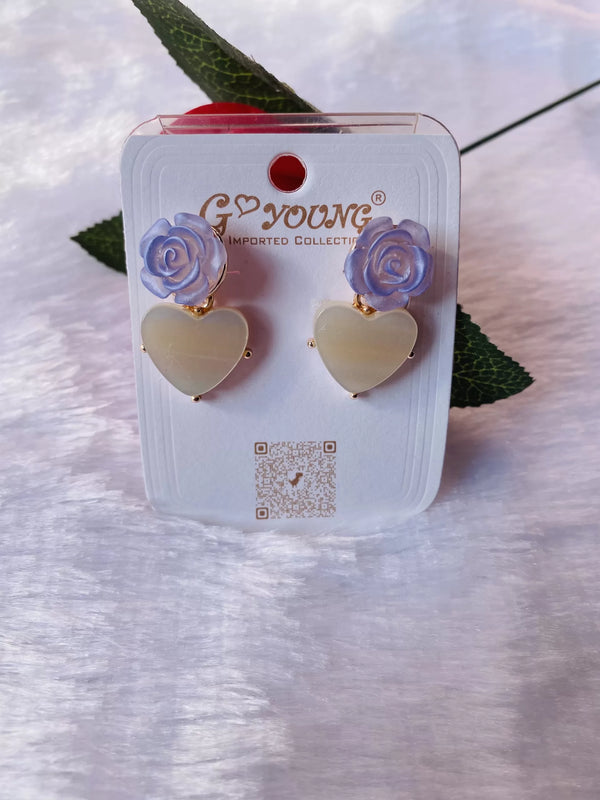 Korean Fashion Candy Color Heart Drop Earrings for Women