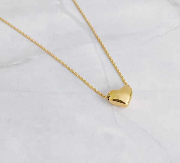 Gold plated love heart pendant necklace