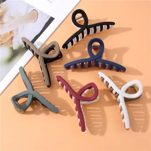 Dual colour Large matte knot claw clips