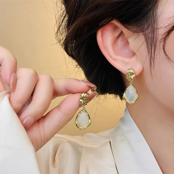 Vintage gold plated with gem stone earrings