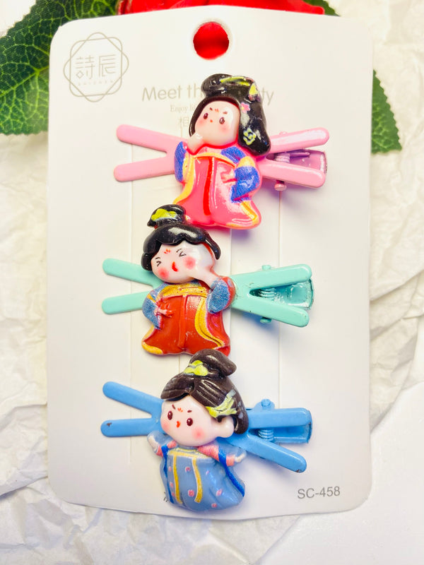 Cute doll metal hair pins(3 pins)