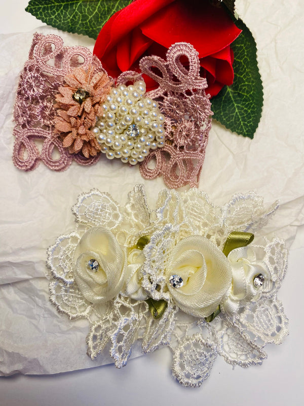 Flower and Fabric hair alligator pin
