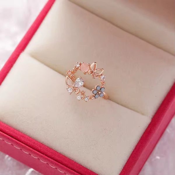 Peach secret garden ring