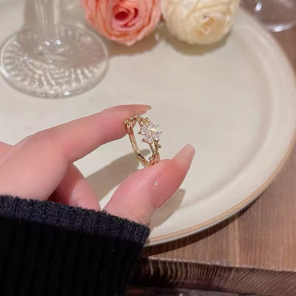 Fairy floral adjustable ring