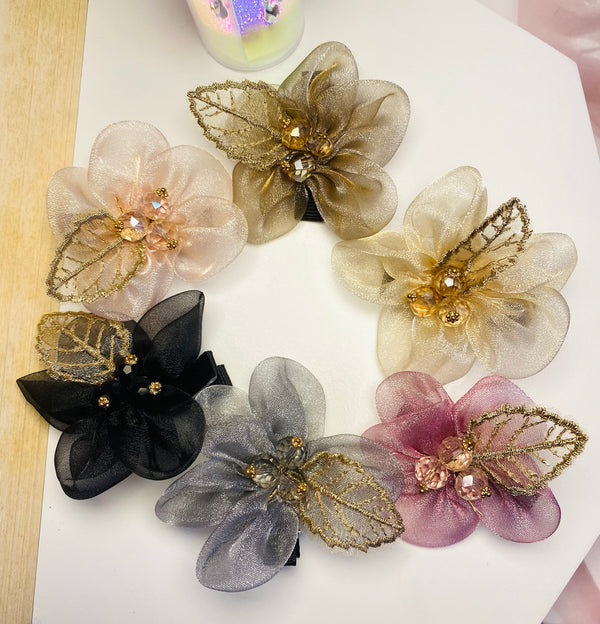 Organza Crystal stone hair pin