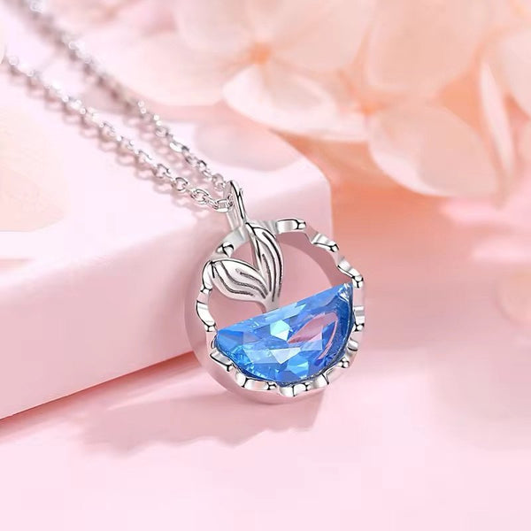 Stainless steel ocean mermaid tail pendant necklace