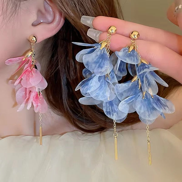 Long French style tassel earrings