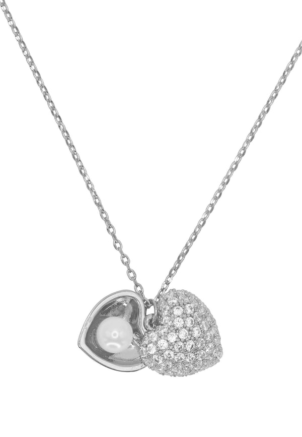 Stainless steel open heart necklace