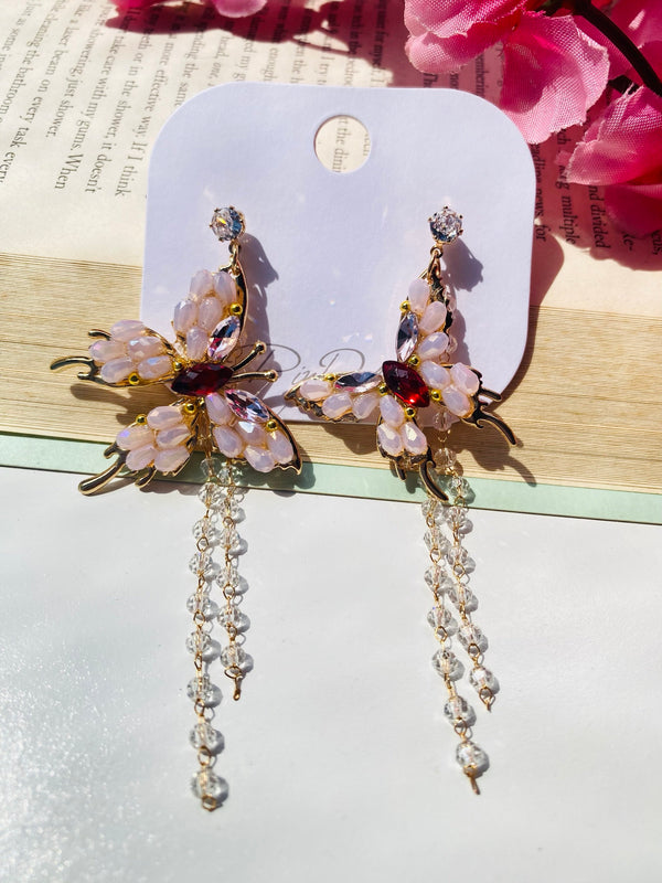 Princess Elena butterfly tassel earrings