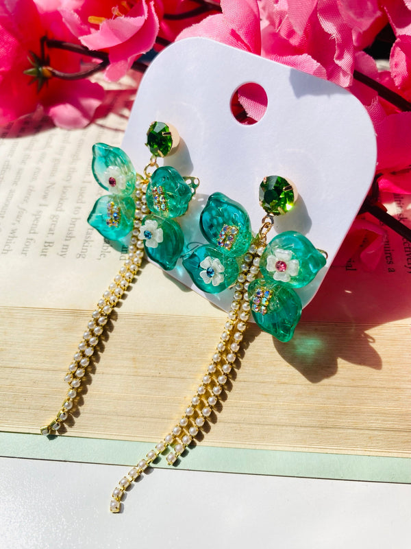 Princess Ariel butterfly tassel earrings