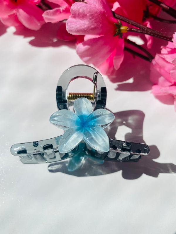 Summer flower glossy claw clips