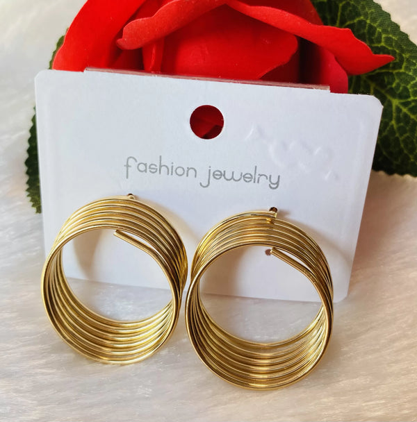 Circle shape with gold plated earrings
