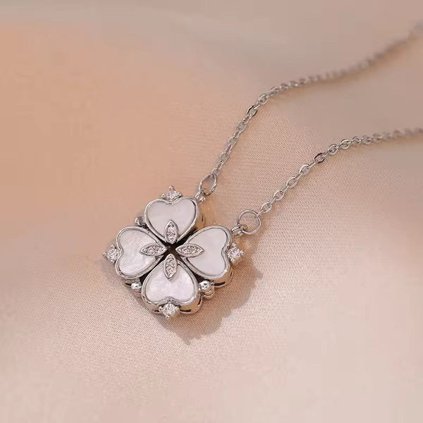 Stainless steel magnetic 2 in 1 heart necklace