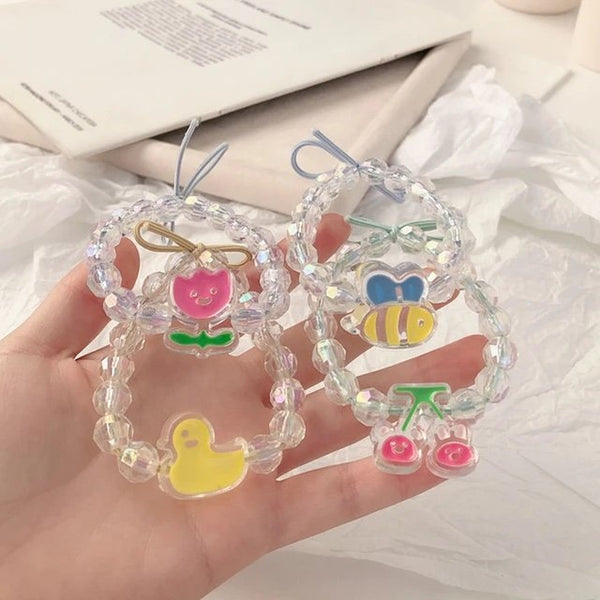 Sweet Elastic Crystal Beads Hair Bands and bracelets