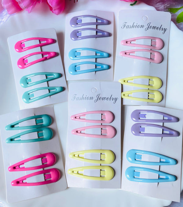 Multicolour two pair combo hair clip(4 clips)