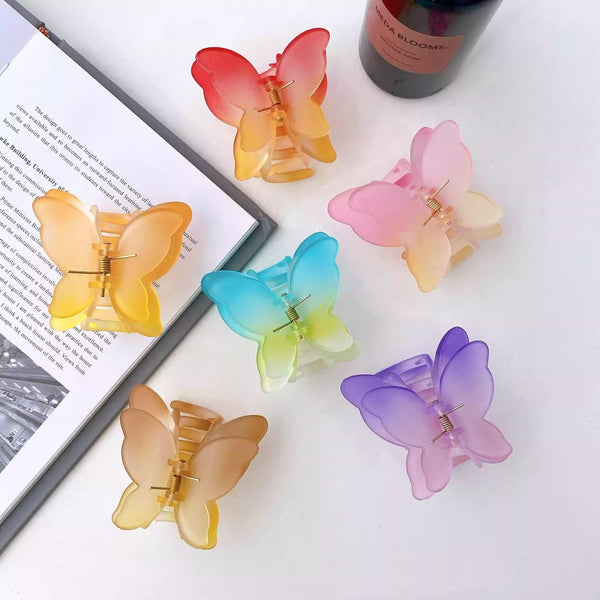 Dual colour with dual layer butterfly catch claw clip