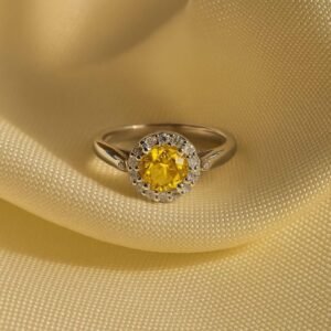 Yellow stone adjustable ring