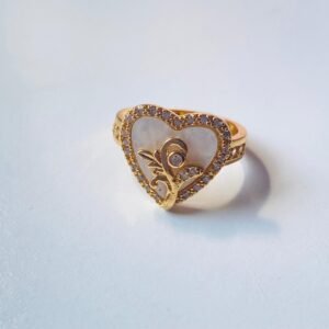 vintage love heart adjustable ring