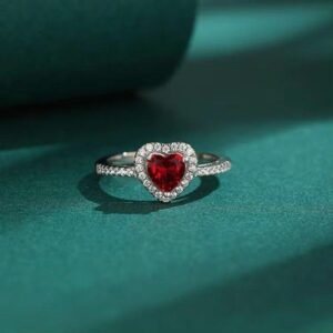 romantic red love heart ring