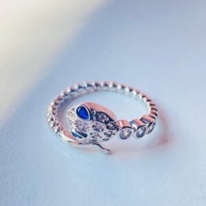 blue stone snake adjustable ring