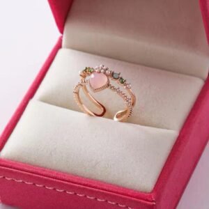 colourful heart and flower ring