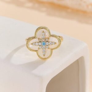 golden clover azure ring
