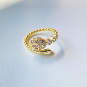 golden snake zircon adjustable ring