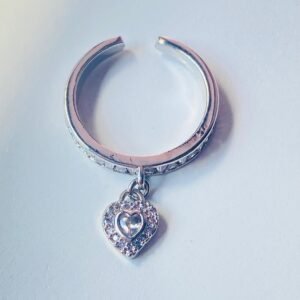 hanging heart adjustable ring
