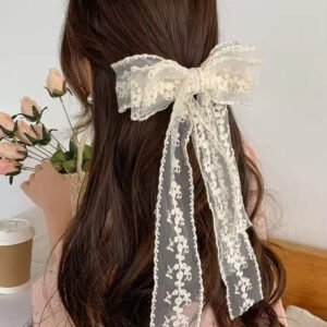 Vintage Layered Lace Bow Hair Pin Earrings
