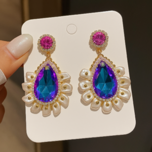 Purple Flower Princess Earrings
