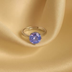 Solitaire Purple Adjustable Ring Earrings