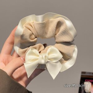 Vintage Large Bow Hair Tie Scrunchie Earrings