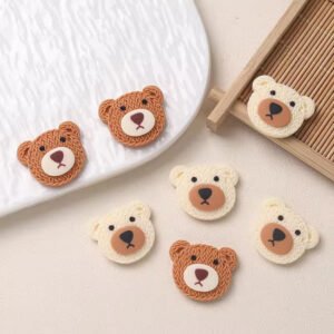 Handmade Crochet Teddy Alligator Hair Clipspair Of 2 Earrings