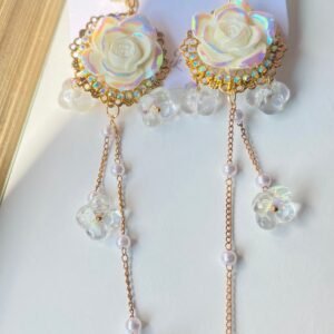 White Princess Long Earrings