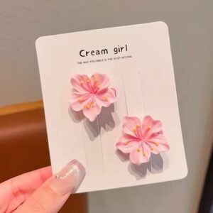 Pink Sakura Flower Hair Clips (2 pcs)