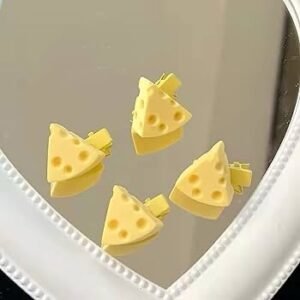Cute Cheese Slice Mini Hair Pins Set (2 pcs)
