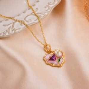 Stainless Steel Vintage Heart Necklace Earrings