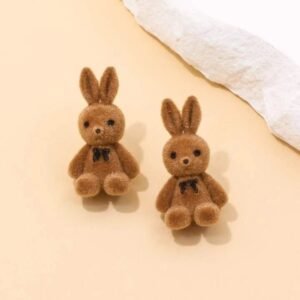 Plush Bunny Stud Earrings