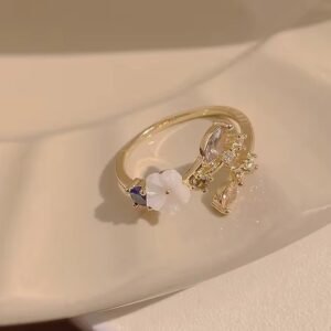 Gold Magic Flower Ring Earrings