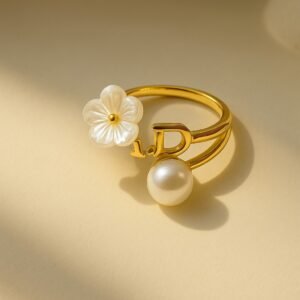 Golden Bow Knot Adjustable Ring Earrings