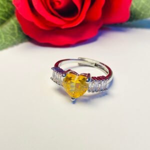 Belle love heart Adjustable ring - yellow