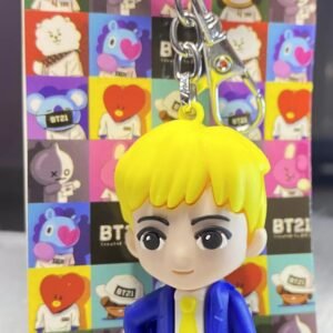 BTS Cute Jin Silicone 3D Keychain with Metal Hook Keyring